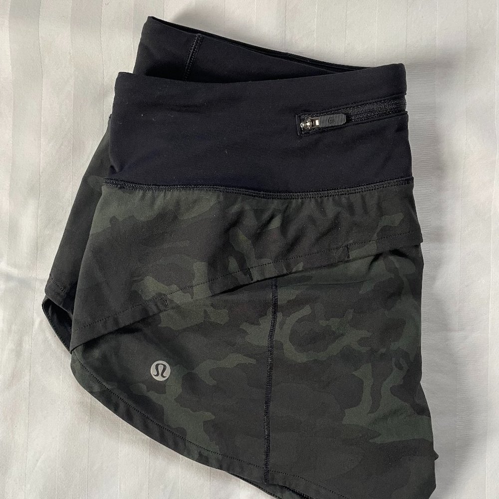 Lululemon Speed Up Short Size 4 Green Camo - Picture 4 of 4